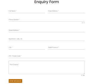 enquiry form website design

